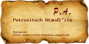Petrovitsch Atanázia névjegykártya